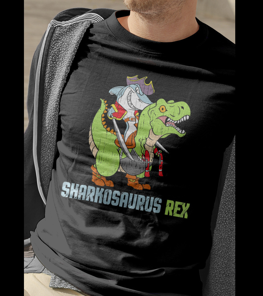 SHARKOSAURUS REX Shark And Dinos Pirate Adventure T-Shirt