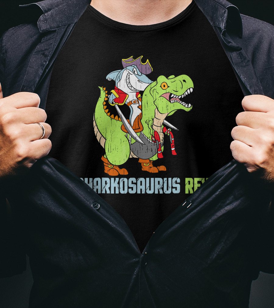 SHARKOSAURUS REX Shark And Dinos Pirate Adventure T-Shirt