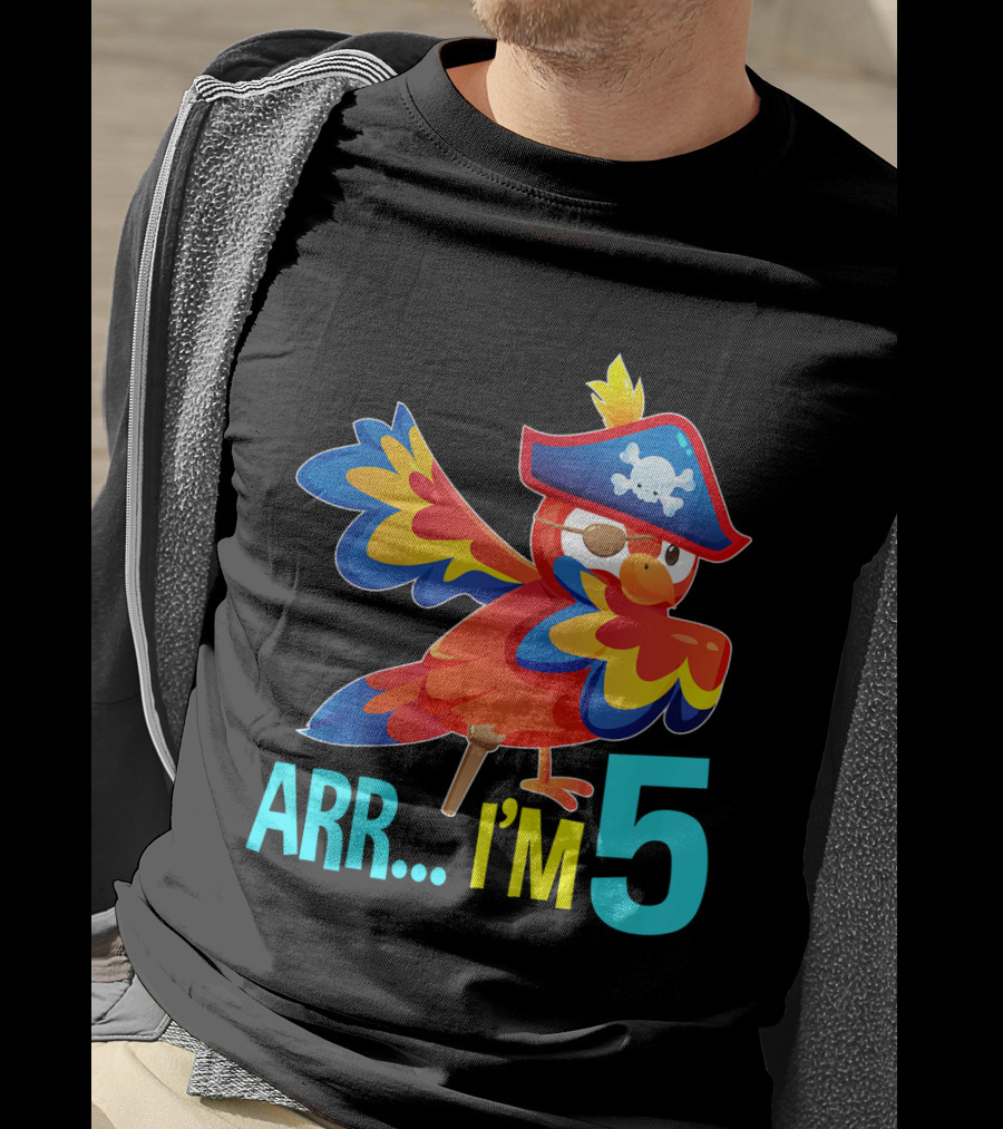 Arr I'm 5 Dabbing Parrot Pirate Kids T-Shirt