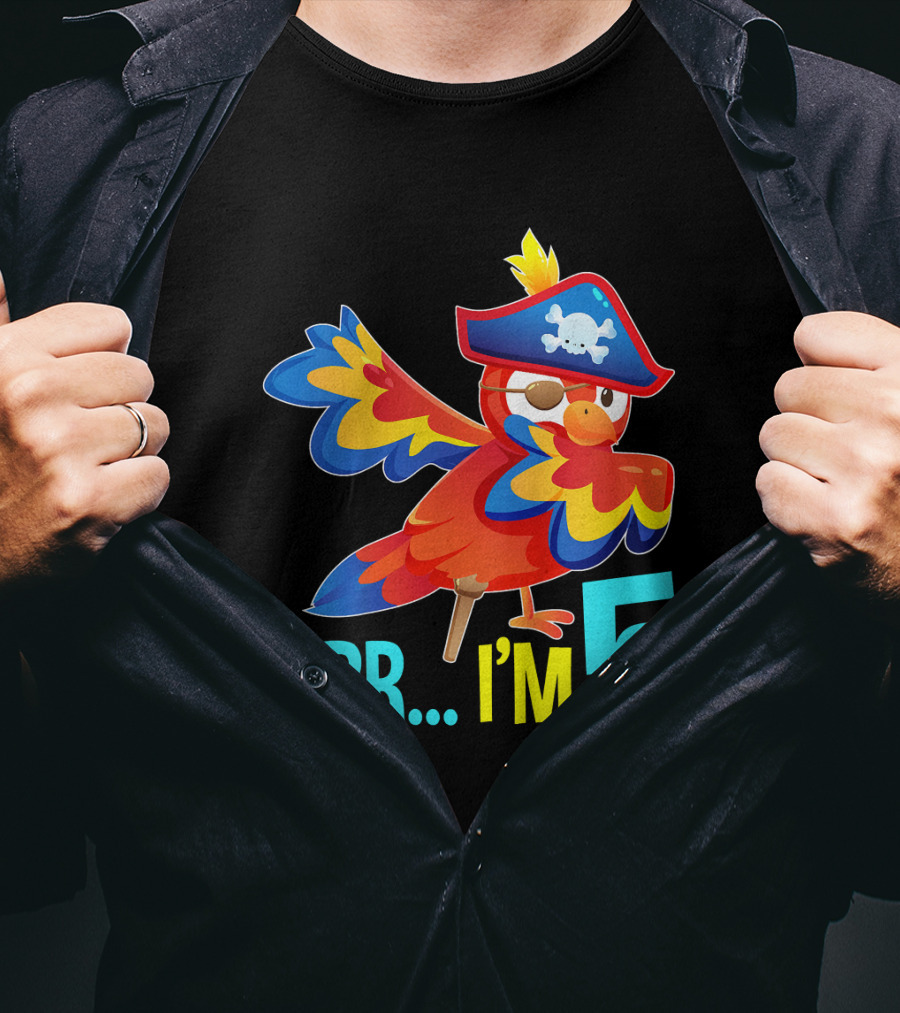 Arr I'm 5 Dabbing Parrot Pirate Kids T-Shirt