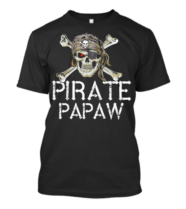 Pirate Papaw Skull Crossbones Eyepatch Bandana T-Shirt