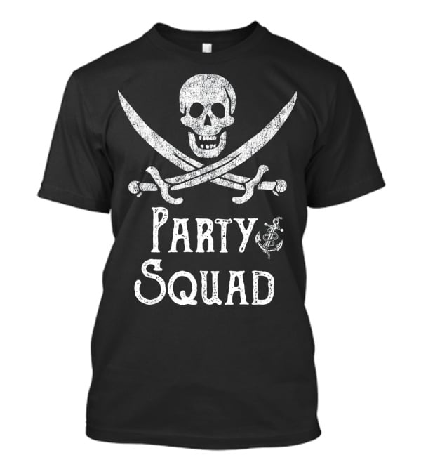 Vintage Pirate Skull Sword Party Squad Birthday Bach T-Shirt