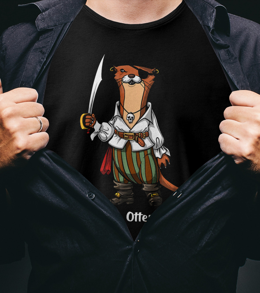 Just An Otter Pirate Captain Sailor Funny Ocean T-Shirt