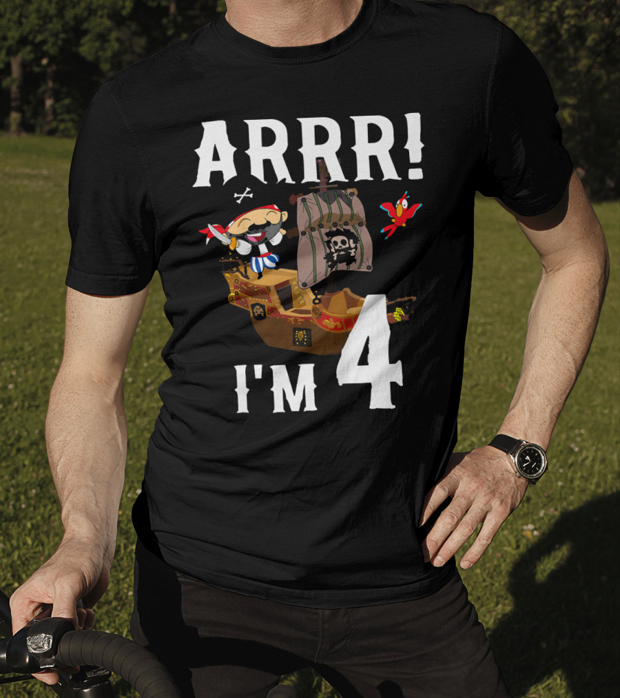 ARRR I'm 4 Pirate Birthday Kids T-Shirt