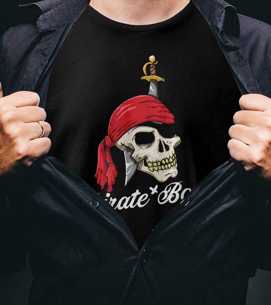 Pirate Boy Funny Jolly Roger Skull And Crossbone T-Shirt
