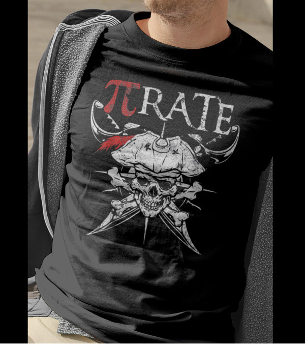 Pi Rate Pirate Skull With Crossbones Math Humor National Pi Day T-Shirt