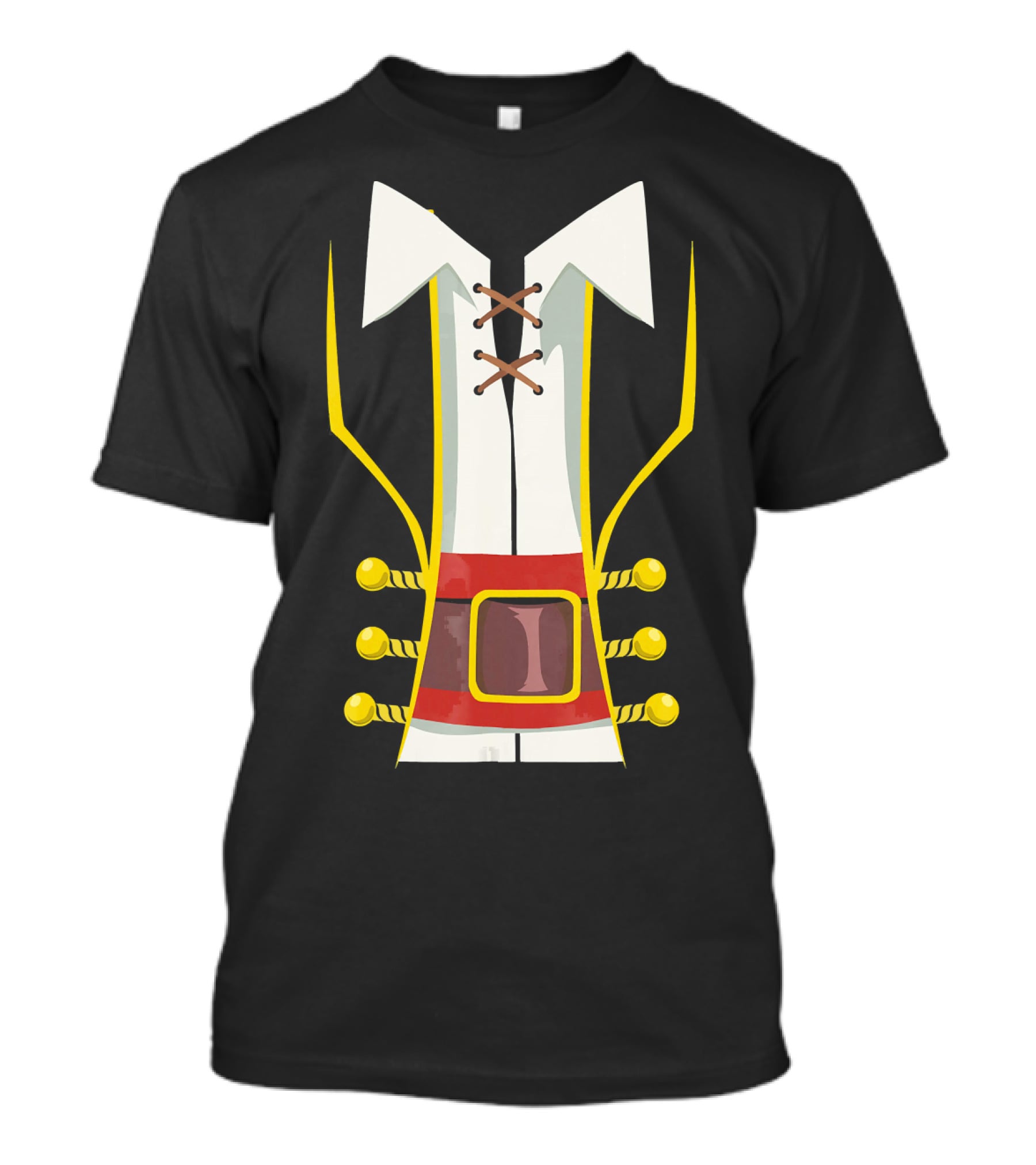 Pirate Buccaneer Halloween Costume Corset Vest Buckle T-Shirt