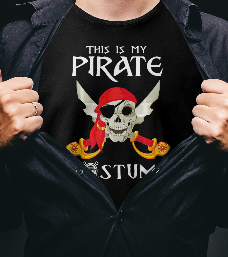 This Is My Pirate Costume Skull With Swords And Eyepatch T-Shirt
