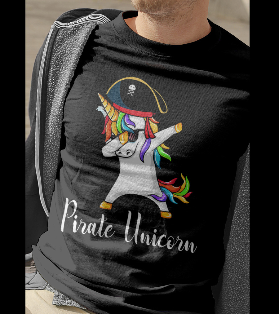 Pirate Unicorn Dabbing Funny Pirat T-Shirt