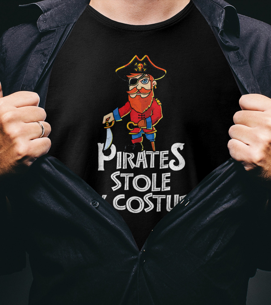 Pirates Stole My Costume Pirate With Red Beard T-Shirt