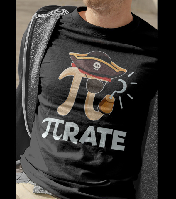 Pi Pirate Pi Day Math Pun Pirate Hat Hook T-Shirt
