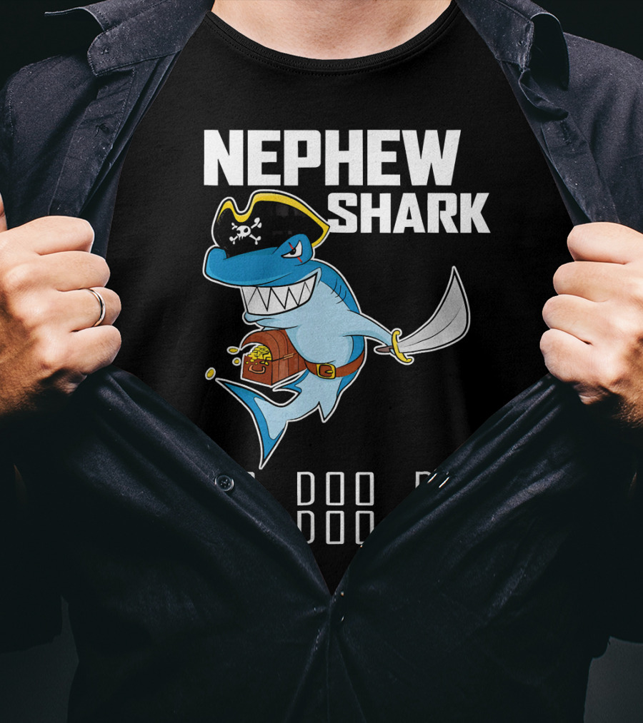 Nephew Shark Pirate Doo Doo Doo Treasure Sword T-Shirt