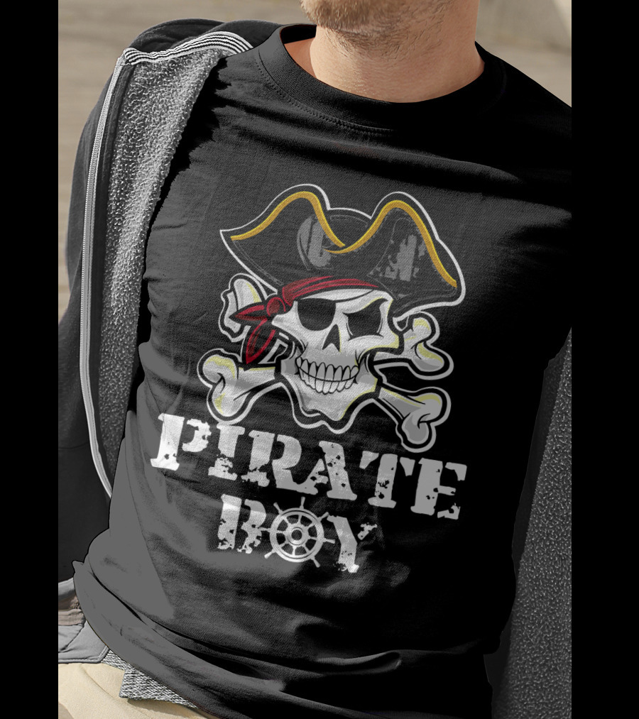 Pirate Boy Skull And Crossbones Halloween Birthday Party T-Shirt