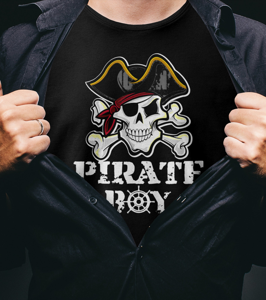 Pirate Boy Skull And Crossbones Halloween Birthday Party T-Shirt