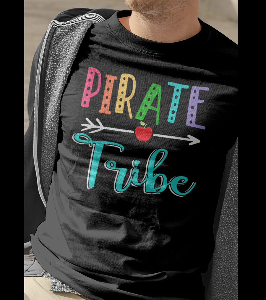Pirate Tribe Apple Arrow With Colorful Letters T-Shirt