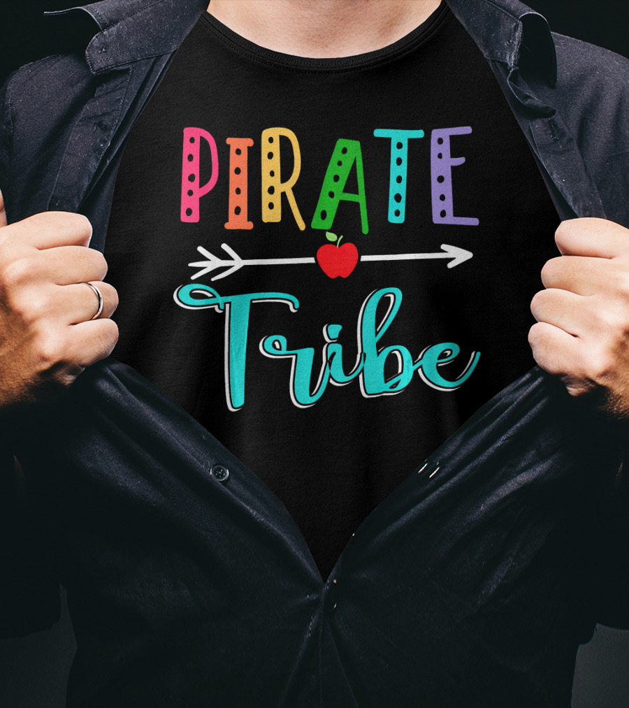 Pirate Tribe Apple Arrow With Colorful Letters T-Shirt