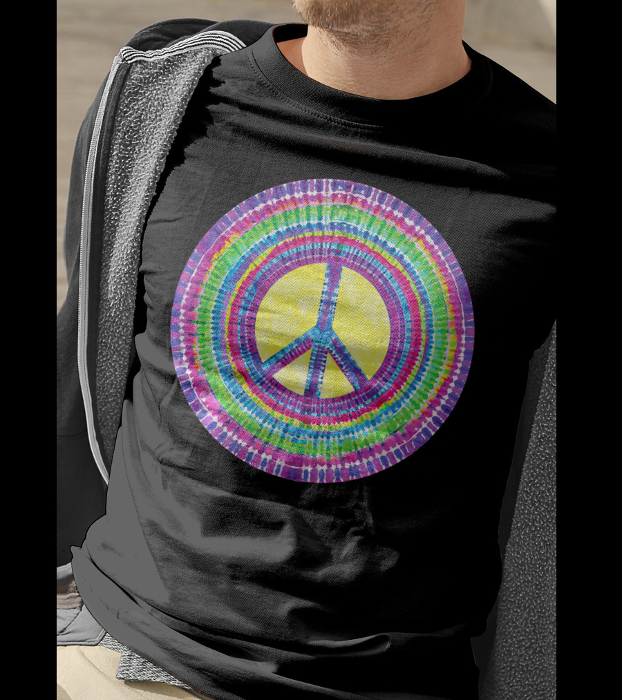 Tie Dye Peace Sign Tye Die Cool Psychedelic Rainbow T-Shirt
