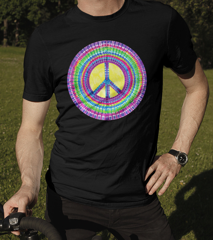 Tie Dye Peace Sign Tye Die Cool Psychedelic Rainbow T-Shirt