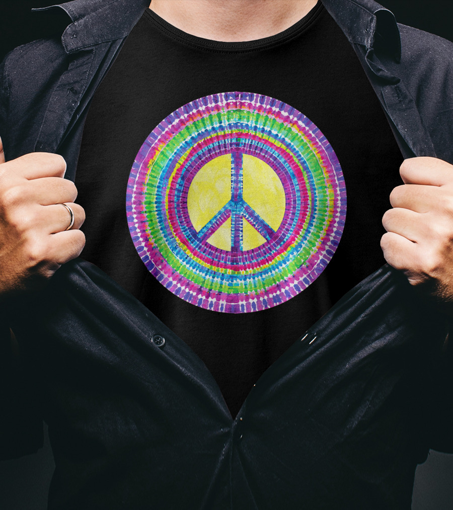 Tie Dye Peace Sign Tye Die Cool Psychedelic Rainbow T-Shirt