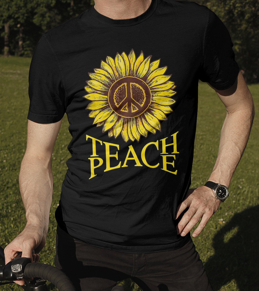 Teach Peace Sunflower Peace T-Shirt