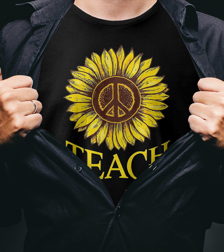 Teach Peace Sunflower Peace T-Shirt