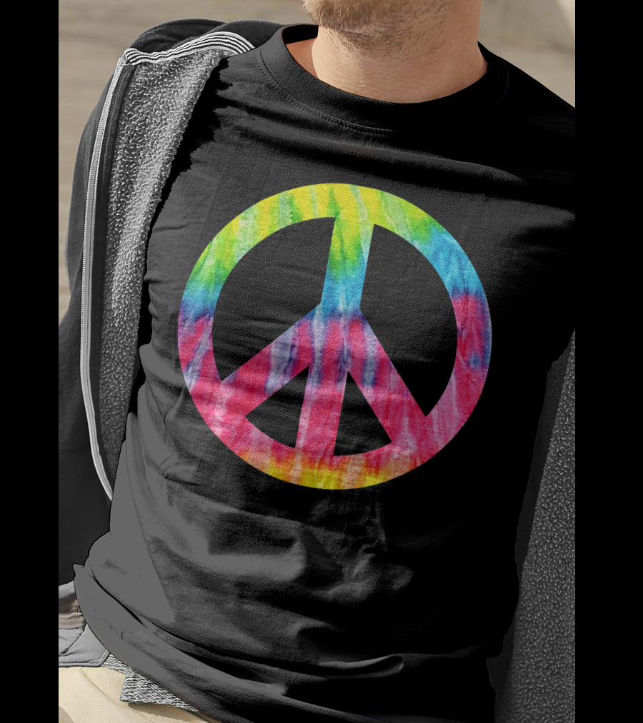 Tie Dye Peace Sign Hippie 60s 70s Halloween Costume T-Shirt