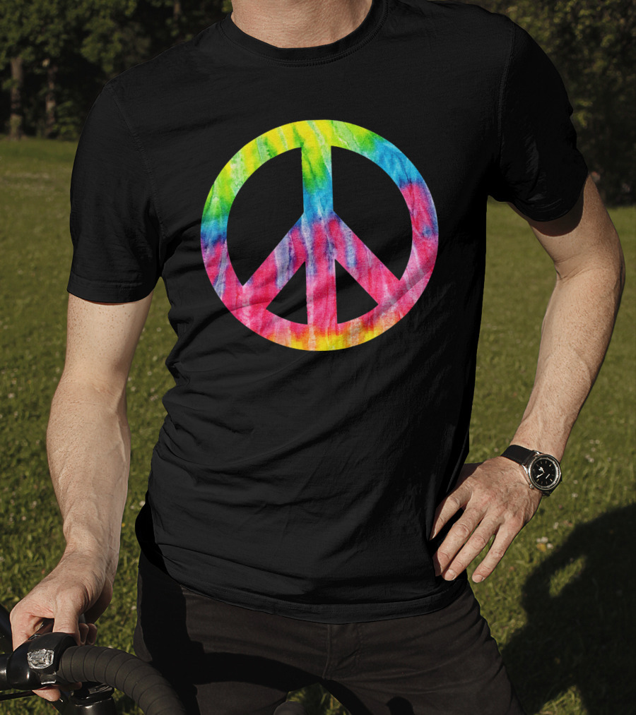Tie Dye Peace Sign Hippie 60s 70s Halloween Costume T-Shirt