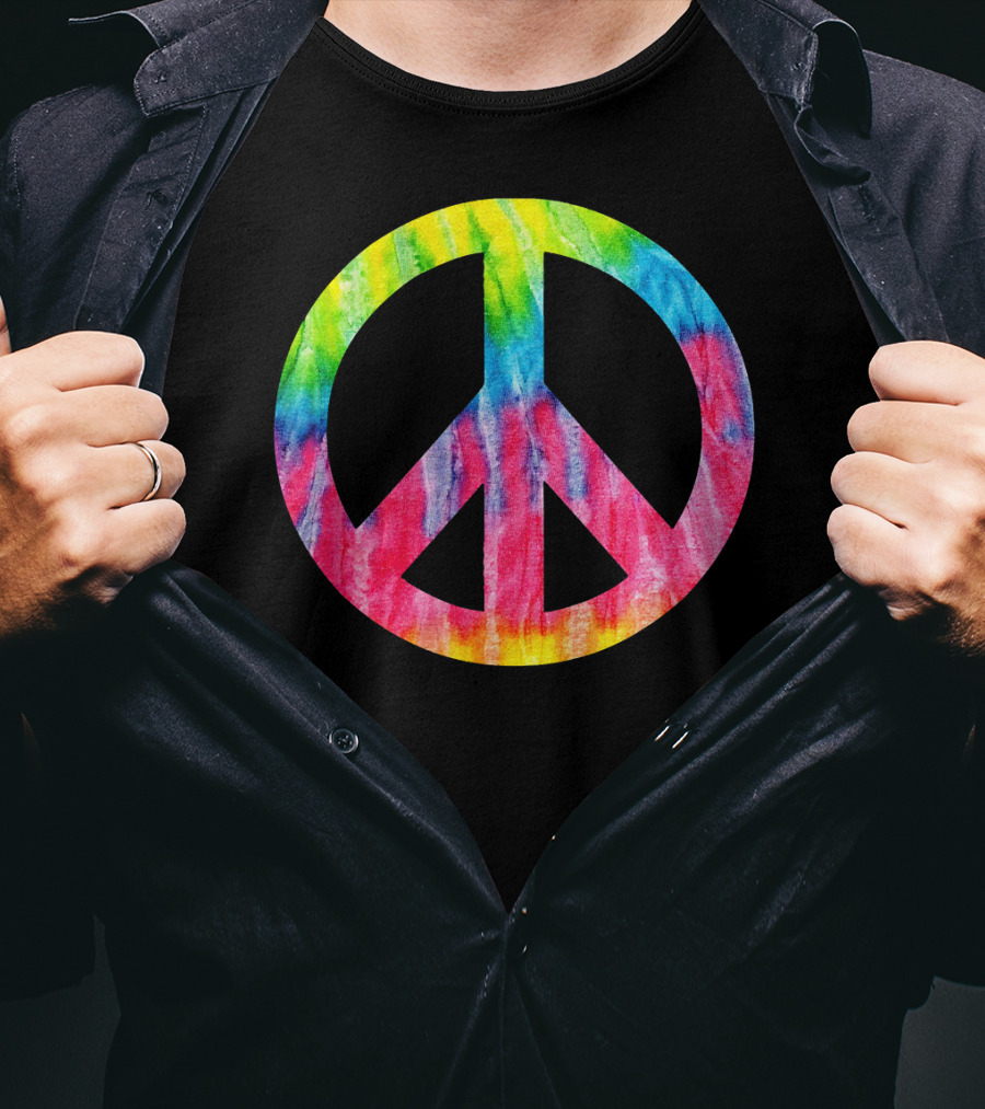 Tie Dye Peace Sign Hippie 60s 70s Halloween Costume T-Shirt