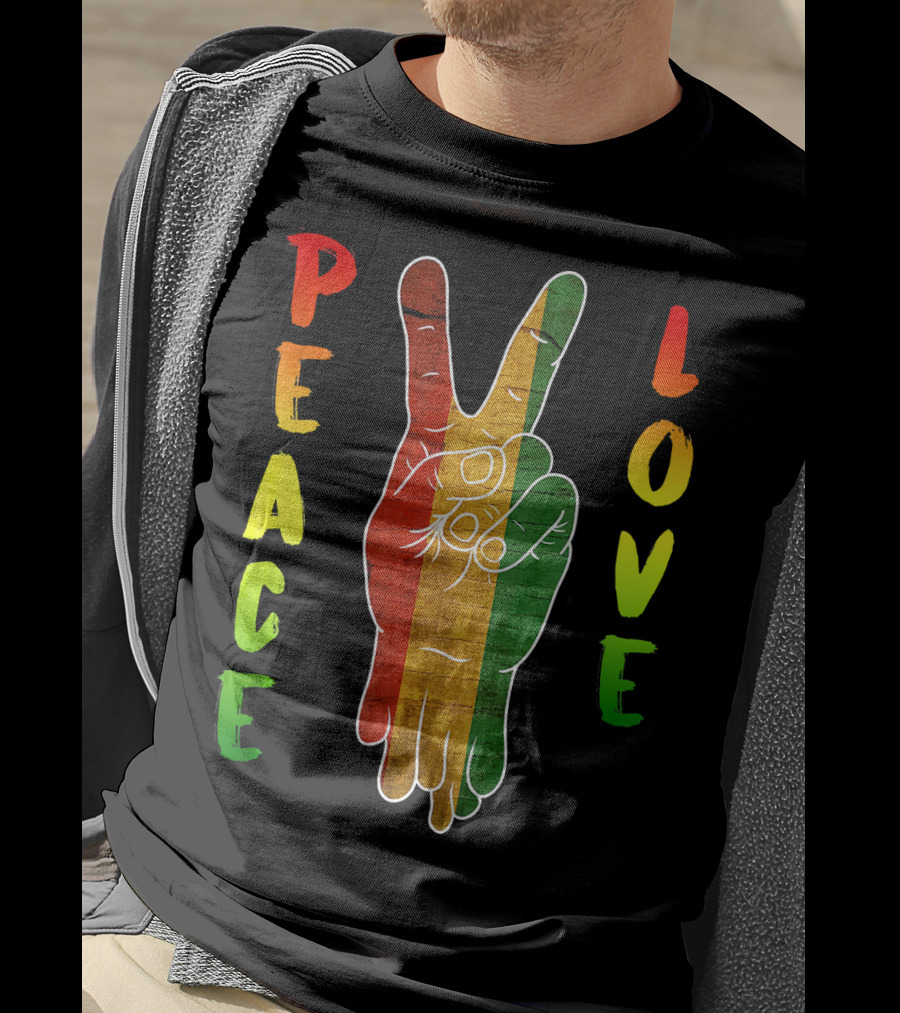 Peace Love Jamaica Reggae Music Rasta Pride T-Shirt