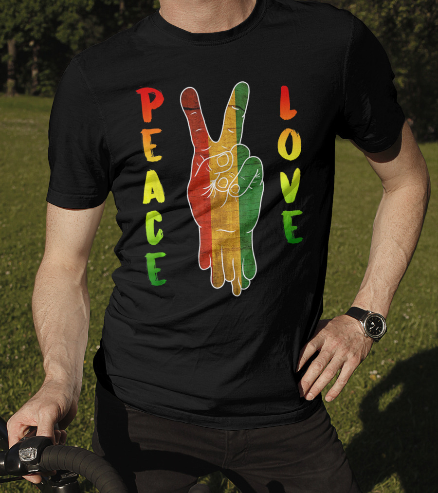 Peace Love Jamaica Reggae Music Rasta Pride T-Shirt