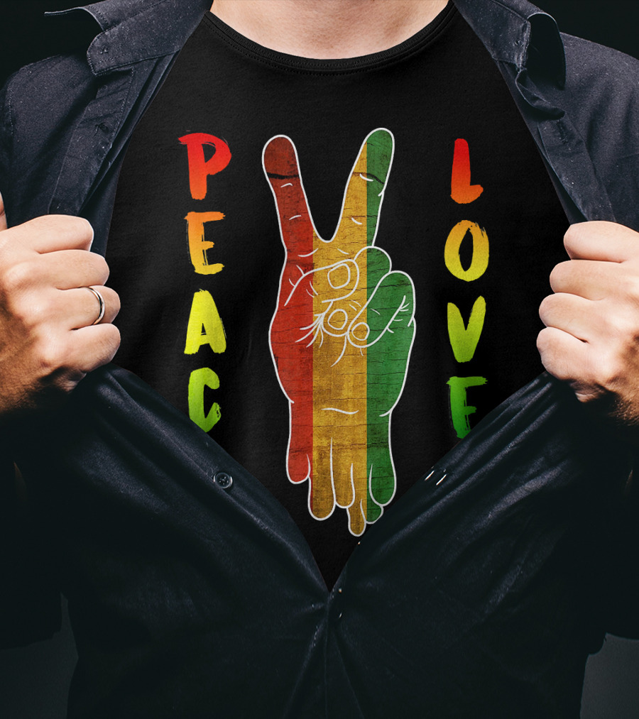 Peace Love Jamaica Reggae Music Rasta Pride T-Shirt