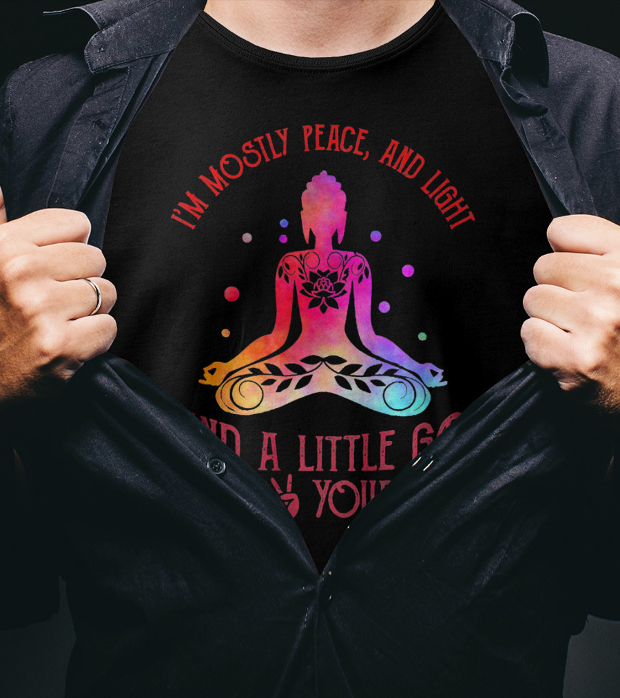 I'm Mostly Peace Love Light Yoga And A Little Go F Yourself Vintage T-Shirt