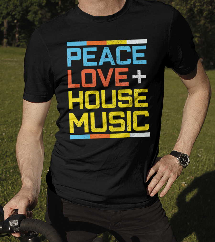 Peace Love House Music Vintage Retro T-Shirt