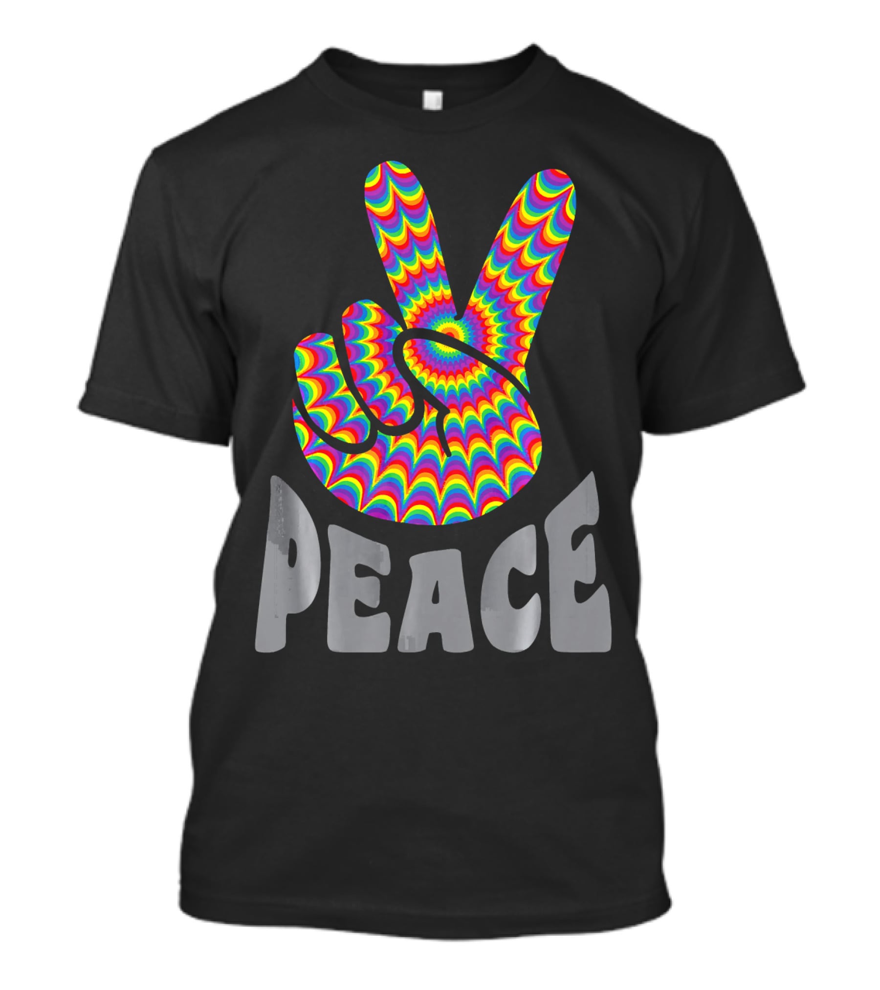 Peace Sign V Hand Groovy Tie Dye T-Shirt