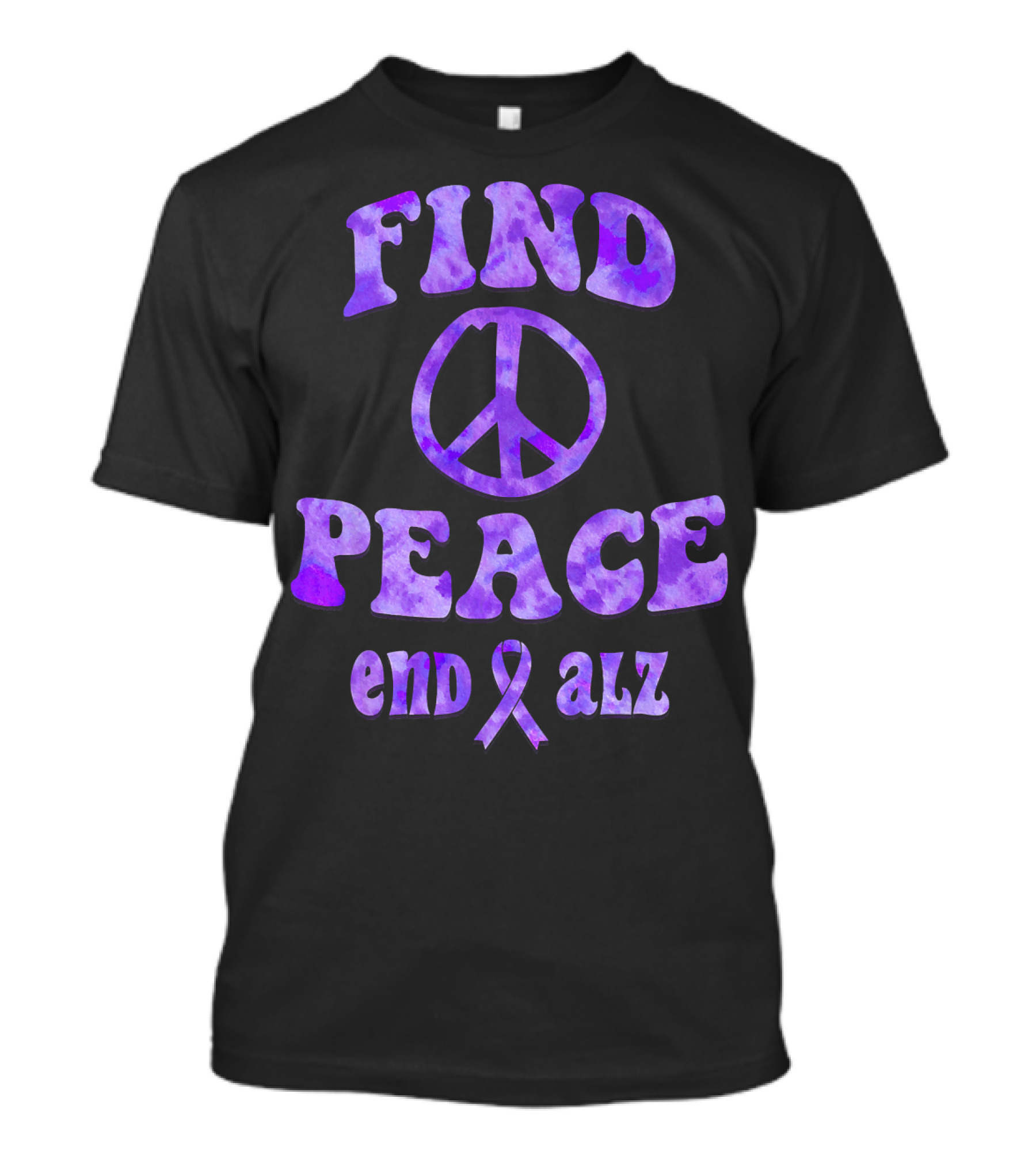 Find Peace End Alz Alzheimer's Walk Hippi T-Shirt