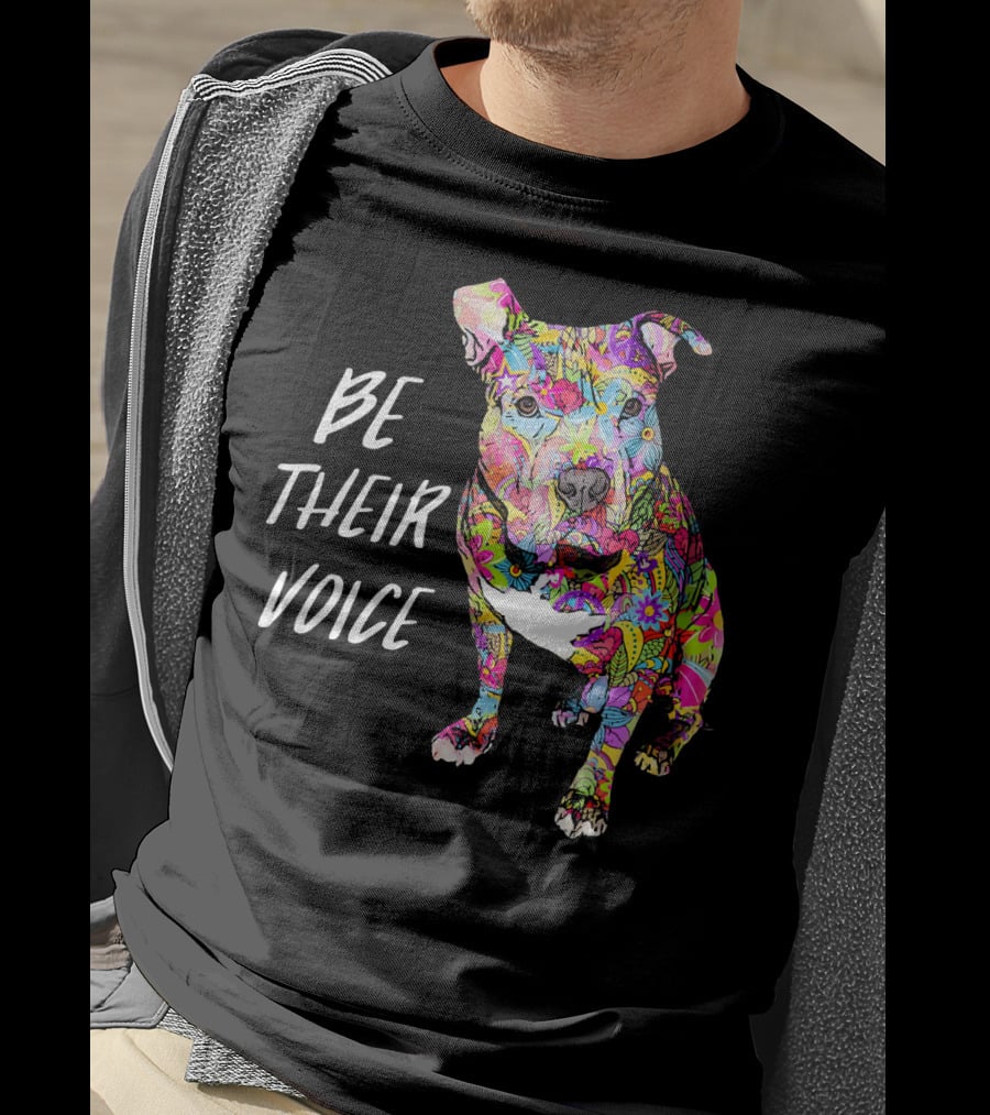 Be Their Voice Pitbull Hippie Peace Love T-Shirt