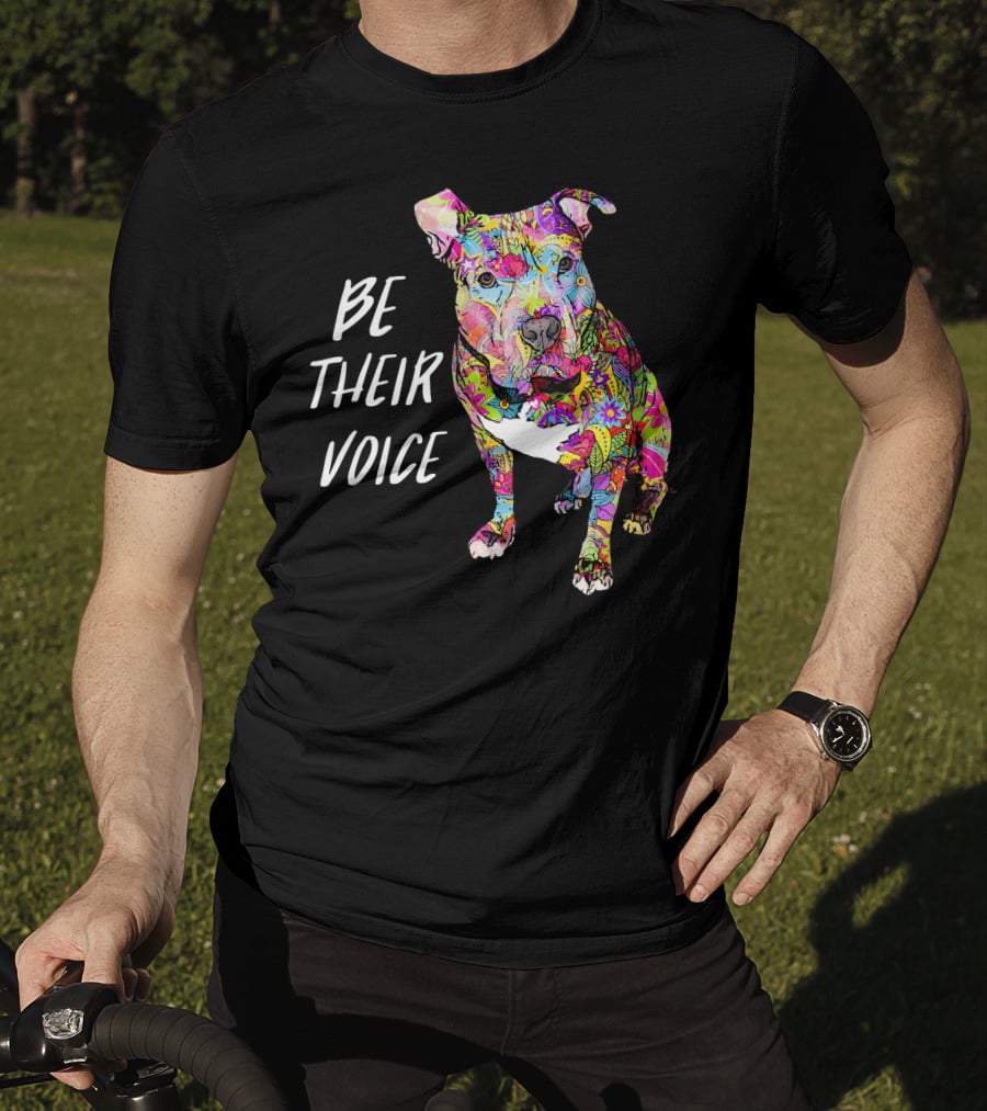 Be Their Voice Pitbull Hippie Peace Love T-Shirt