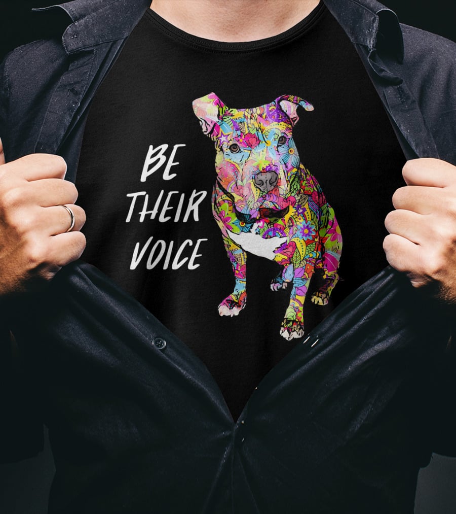 Be Their Voice Pitbull Hippie Peace Love T-Shirt