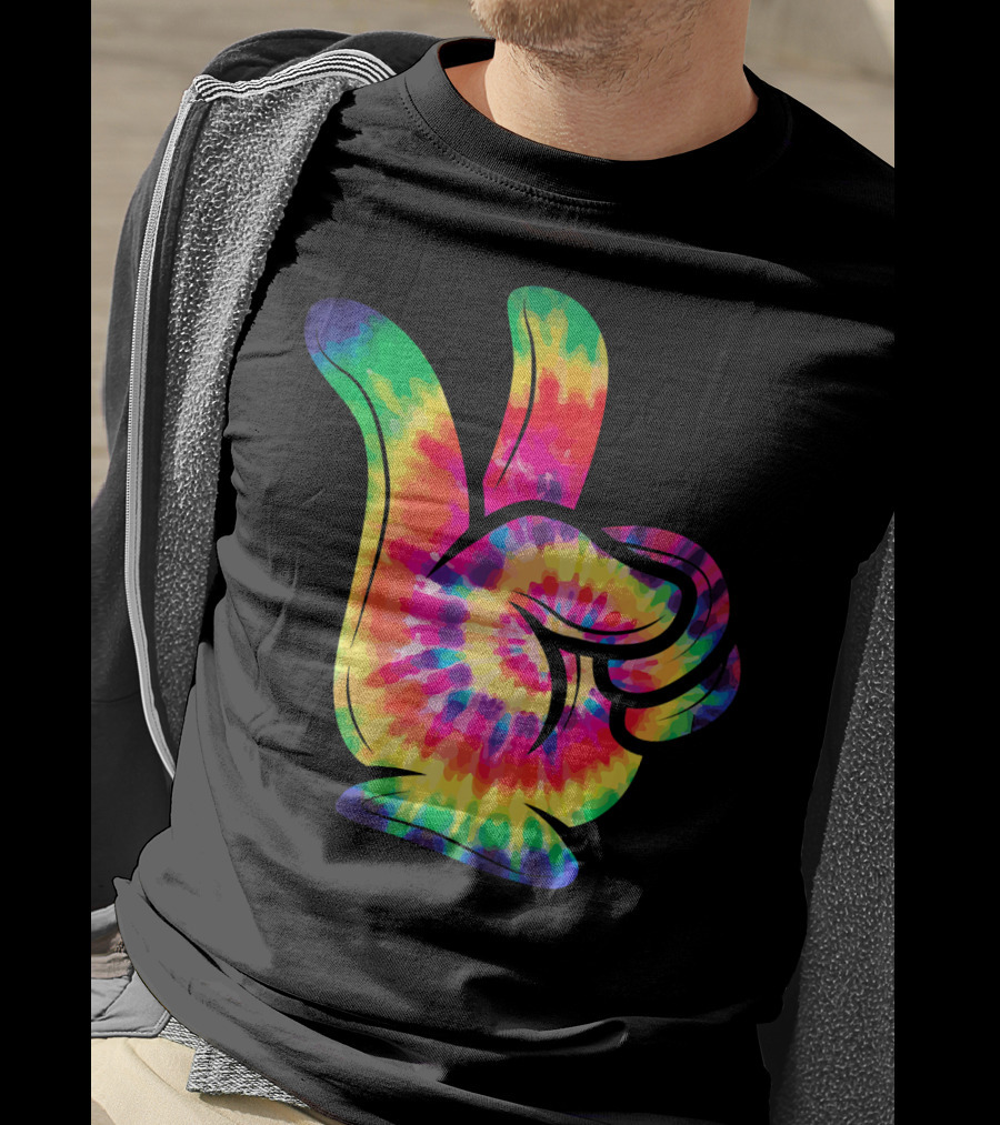 Peace Sign Tie-Dye Hippies Love 60s 70s Colorful T-Shirt