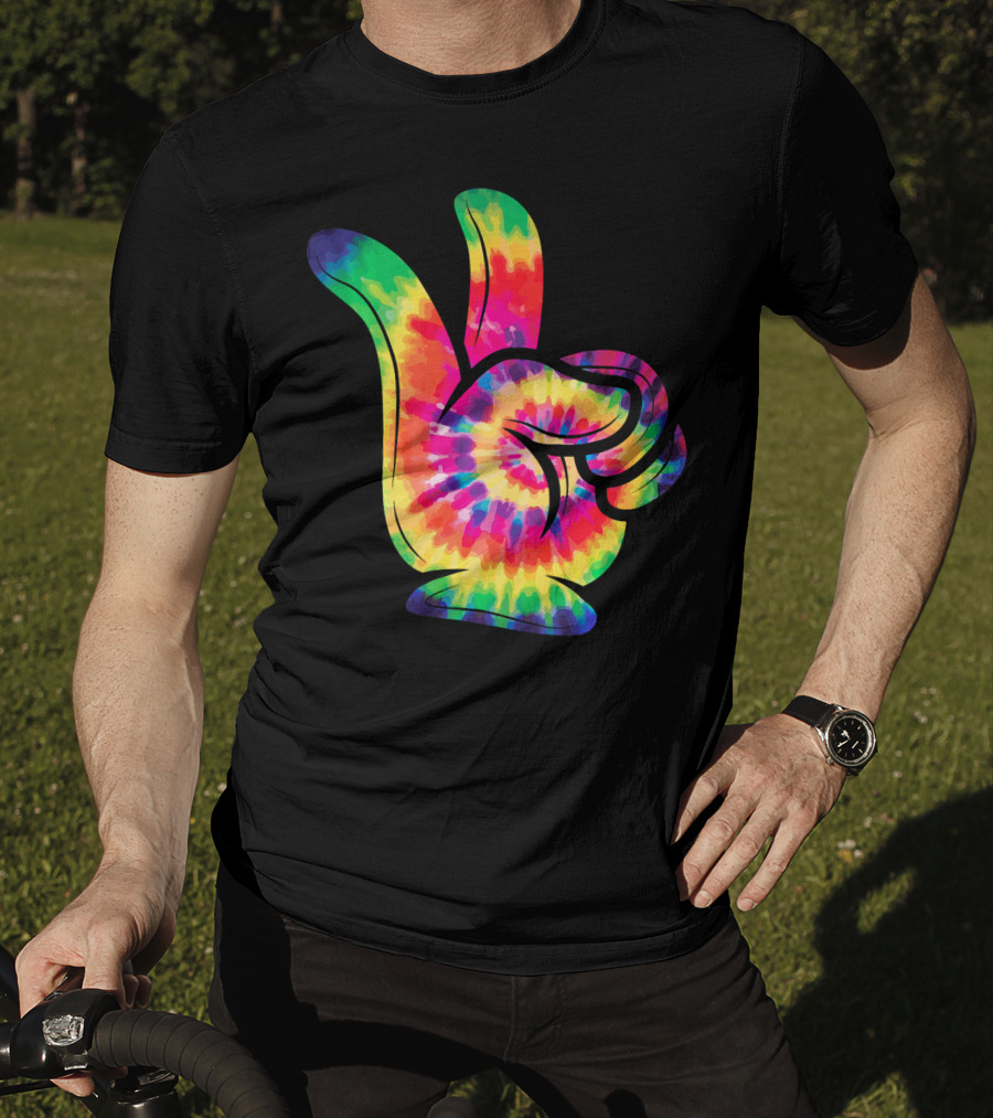 Peace Sign Tie-Dye Hippies Love 60s 70s Colorful T-Shirt