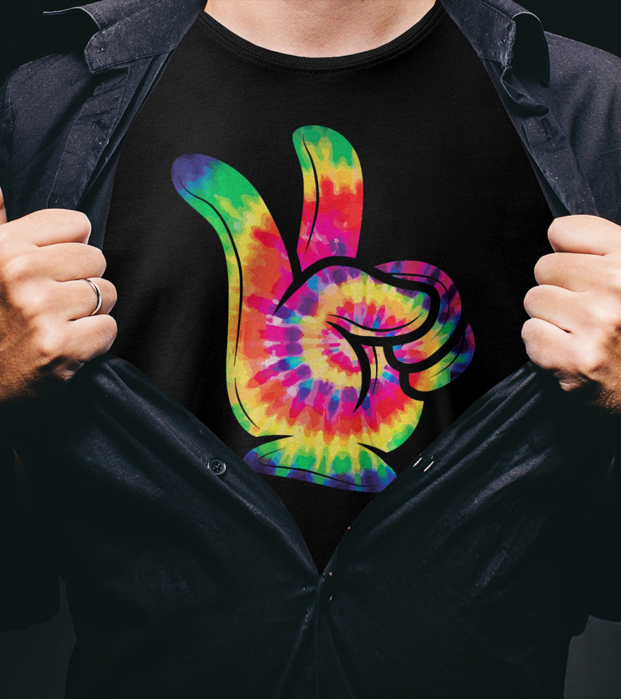 Peace Sign Tie-Dye Hippies Love 60s 70s Colorful T-Shirt