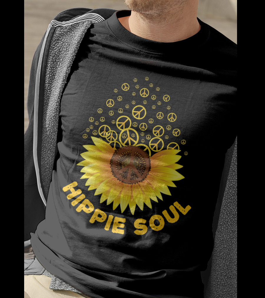 Hippie Soul Sunflower Peace Signs T-Shirt