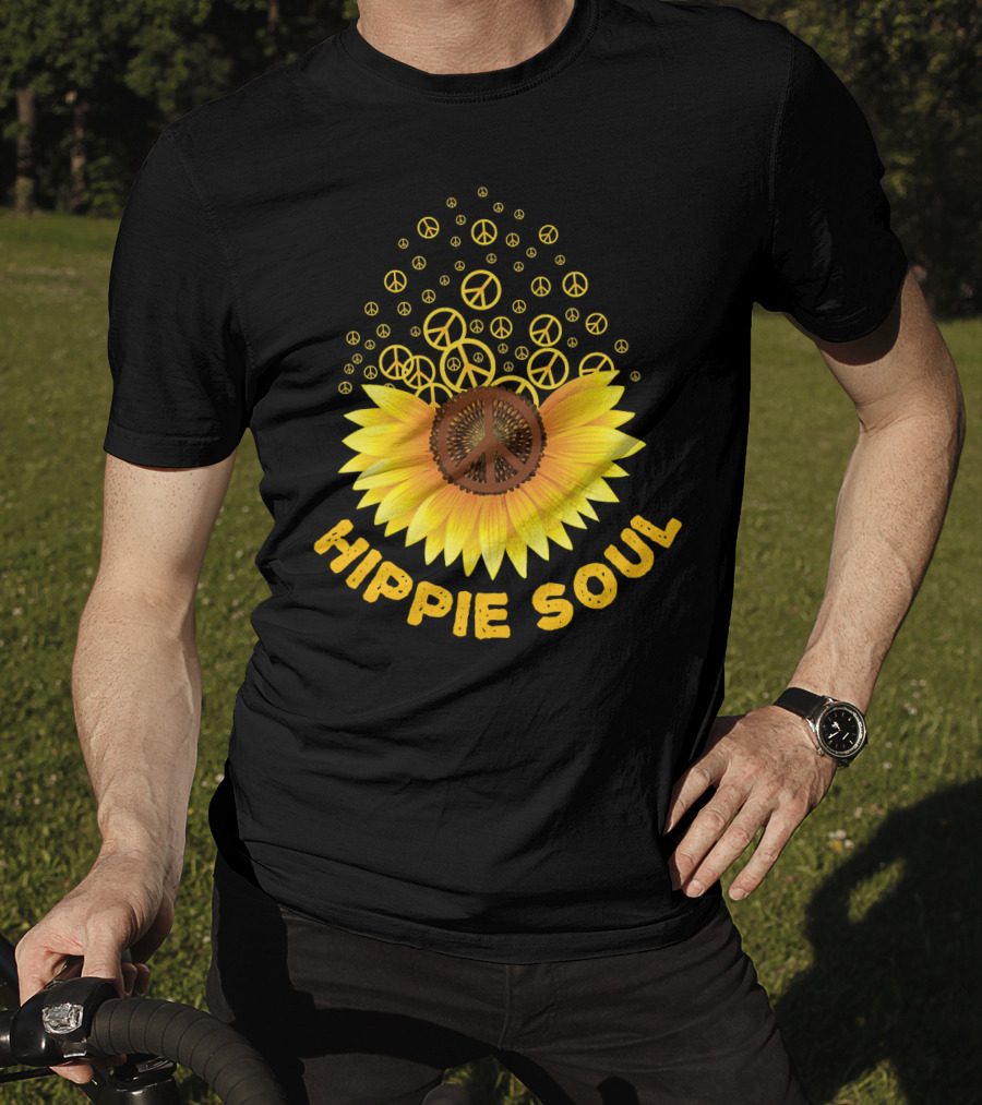 Hippie Soul Sunflower Peace Signs T-Shirt