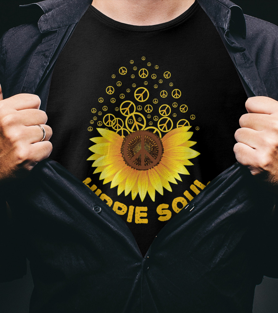 Hippie Soul Sunflower Peace Signs T-Shirt