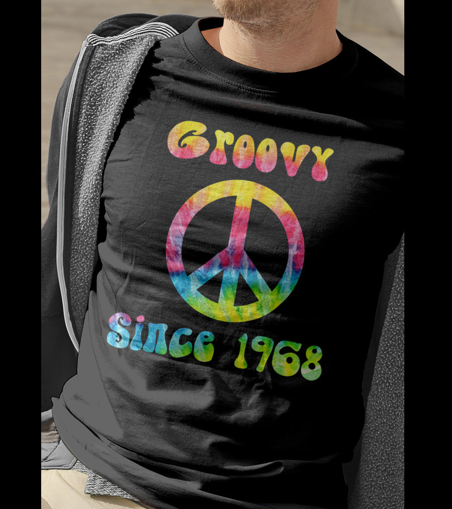 Groovy Peace Sign Tie-Dye Vibes Since 1968 T-Shirt