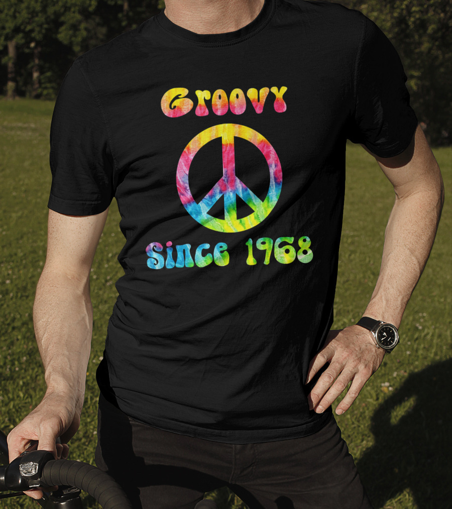 Groovy Peace Sign Tie-Dye Vibes Since 1968 T-Shirt