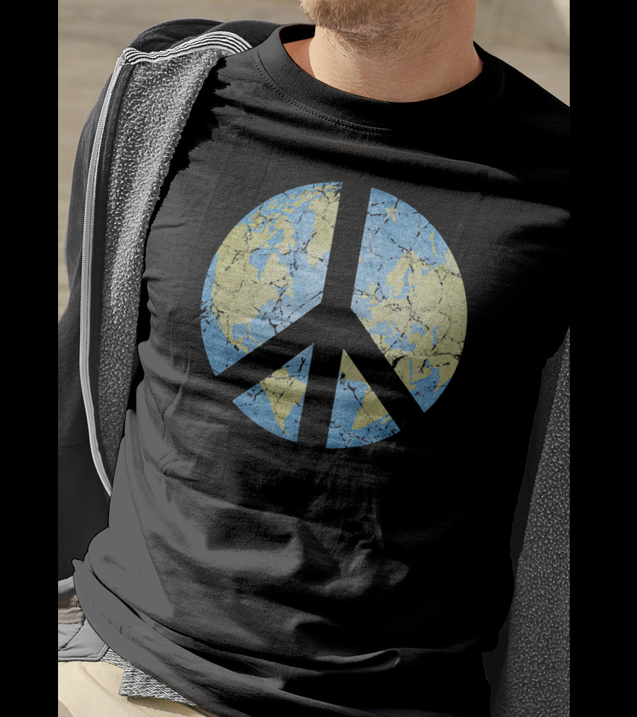 Vintage Earth Peace Symbol World Peace T-Shirt