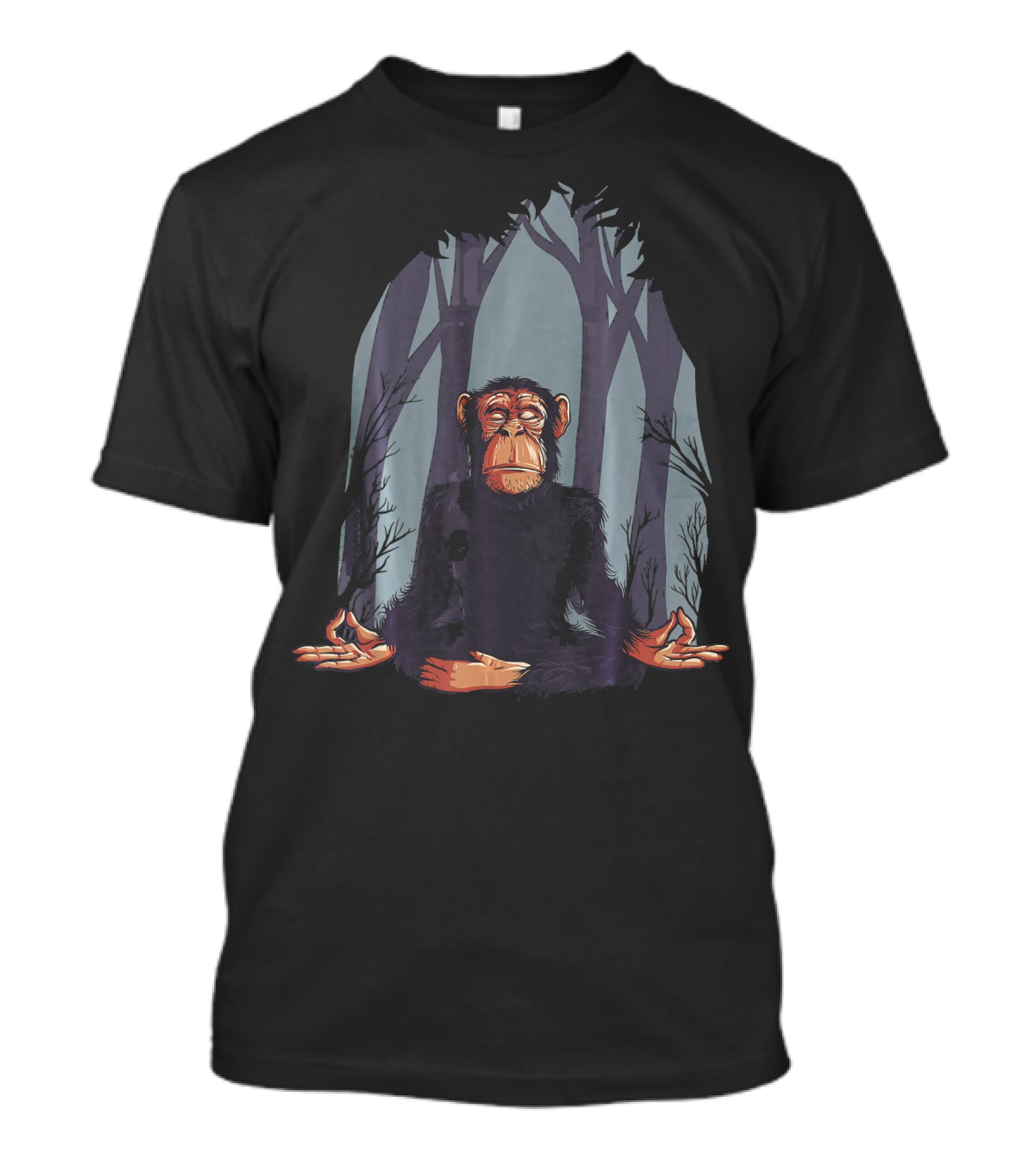 Zen Meditation Monkey In Forest Peace T-Shirt
