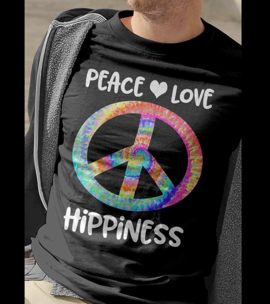 Peace Love Hippiness Tie Dye Peace Sign T-Shirt