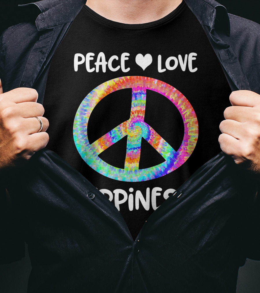 Peace Love Hippiness Tie Dye Peace Sign T-Shirt